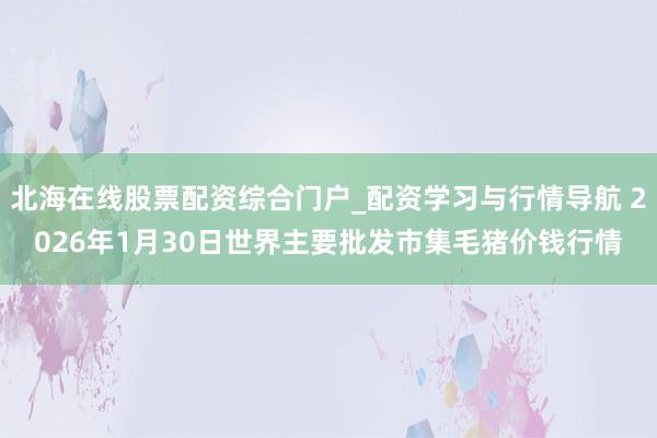 北海在线股票配资综合门户_配资学习与行情导航 2026年1月30日世界主要批发市集毛猪价钱行情