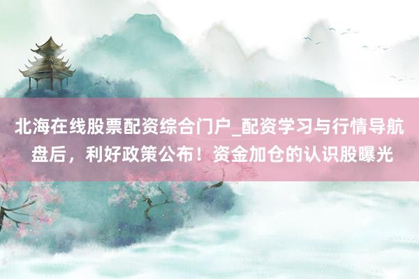 北海在线股票配资综合门户_配资学习与行情导航 盘后，利好政策公布！资金加仓的认识股曝光
