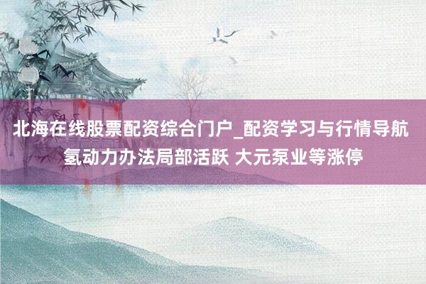 北海在线股票配资综合门户_配资学习与行情导航 氢动力办法局部活跃 大元泵业等涨停